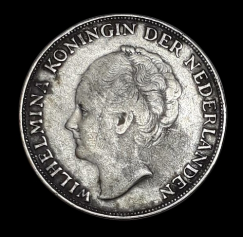 Silver-1-Gulden-Coin-of-Wilhelmina-Nederland-1944.