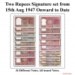 36-Different-Bank-Notes-Set-of-Two-Rupees-all-Signatures-from-1950-to-1994.