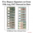 36-different-Bank-Notes-Set-of-Five-Rupees-all-Signatures-from-1950-to-2011.