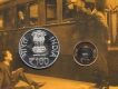2015-UNC Set-Centenary of Mahatma Gandhi Return from South Africa-Mumbai Mint-Set of 2 Coins.