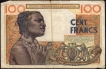 1956 One Hundred Bank Note of French West Africa.