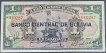 1911 One Boliviano Bank Note of Bolivia.