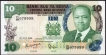 Ten Shillings Semi Fancy Number Bank Note of Kenya 1981-1988.