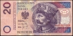 1994 Twenty Zlotych Bank Note of Poland.