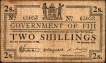 1942 Rare Uniface Two Shillings Bank Note of Fiji.