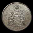 Silver-50-cents-Coin-of-Eilzabeth-II-Canada-of-1964.