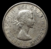 Silver 50 cents Coin of Eilzabeth II Canada of 1964.