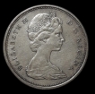 Silver 50 Cents Coin of Elizabeth II Canada of 1965.