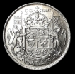 Silver 50 Cents Coin of King George VI Canada of 1940. 