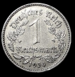 Nickel 1 Reichsmark Coin of Germany 1934.