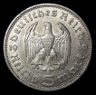 Silver 5 Reichsmark Coin Of Germany 1936.