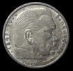 Silver 5 Reichsmark Coin of Germany 1938.
