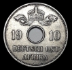 German East Africa 10 Heller Coin Of William II of 1910.