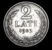 Silver 2 Lati Coin of Latvia 1925.
