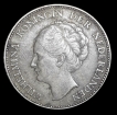 Silver 1 Gulden Coin of Wilhelmina Nederland 1924.