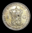 Silver 1 Gulden Coin of Wilhelmina Nederland 1929.
