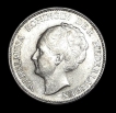 Silver 1 Gulden Coin of Wilhelmina Nederland 1931.