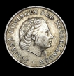 Silver 1 Gulden Coin of Wilhelmina Nederland 1964.