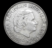Silver 2 1/2 Gulden Coin of Juliana Nederland 1952.