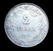 Silver 2 Frank Coin of Albert Belgium of 1911.