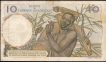 1953 Ten Francs Bank Note of French West Africa.