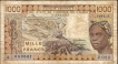 One Thousand Francs Bank Note of Western African States.