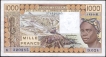 1990 One Thousand Francs Bank Note of Western African States.