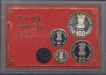 1985-Proof Set-Indira Gandhi-Set of 4 Coins-Bombay Mint.