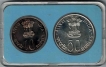 1977-UNC-Set--Save-For-Development-Bombay-Mint-Set-of-2-Coins.