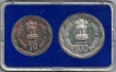 1980-UNC-Set-Rural-Women-Advancement-Bombay-Mint-Set-of-2-Coins.