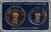 1985-UNC Set-Golden Jubilee of Reserve Bank of India-Set of 2 Coins-Bombay Mint.