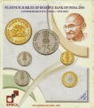 2010-Proof Set-Platinum Jubilee of Reserve Bank of India-Set of 5 Coins-Mumbai Mint.