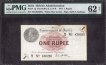 Rare One Rupee Note of 1917 Signed by M.M.S. Gubbay.