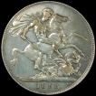 1895 Silver One Crown Coin of Queen Victoria of United Kingdom.