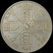 1887 Silver Two Florin Coin of Queen Victoria of United Kingdom.