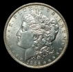 1886 Silver One Dollar Coin of United State of America.
