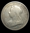 1893 Silver One Shilling Coin of Queen Victoria of United Kingdom.