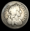1676 Silver Four Pence Coin of King Charles II of United Kingdom.