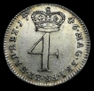 1746 Silver Four Pence Coin of King George II of United Kingdom.
