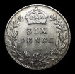 1899 Silver Six pence Coin of Queen Victoria of United Kingdom.