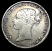 1886 Silver Three Pence Coin of Queen Victoria of United Kingdom.