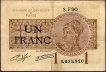 1920 One Franc Bank Note of France.