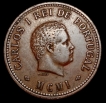 1901 Indo-Portuguese Bronze Half Tanga Coin of Carlos I.