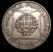 Silver 10 Escudos Coin of Mozambique-Portugal of 1936.