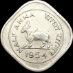 Republic India Half Anna 1954 Calcutta Mint.