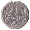 Republic India 1/4 Rupee 1951 Calcutta Mint. 