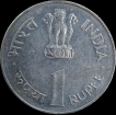 1 Rupee Jawaharlal Nehru 1964 Calcutta Mint.