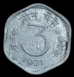 Republic India 3 Paise1971 Calcutta Mint.