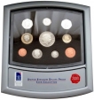 Set of Ten Different Coins of Royal Mint Deluxe Proof Set Issued in 2000.