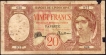 Rare Twenty Francs Note of 1928 French Polynesia.